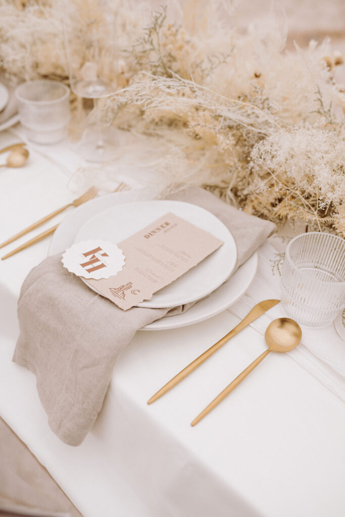 place settings for the eloping couple